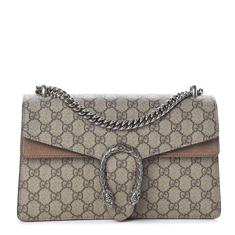 gucci gg supreme monogram small dionysus shoulder bag taupe|Gucci dionysus black suede.